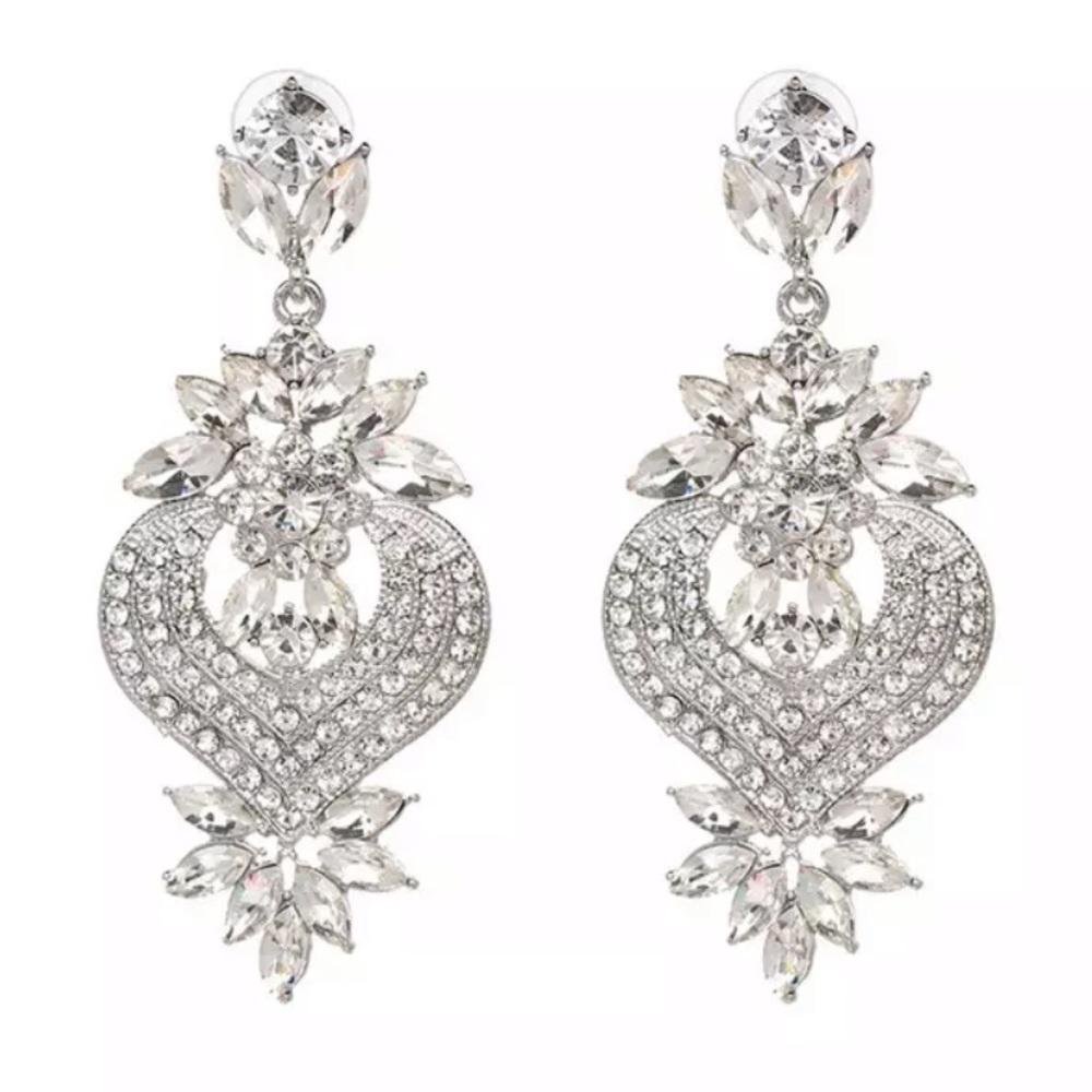 BACK IN STOCK Stunning 3.5" Crystal Chandelier Earrings - Picture 1 of 9